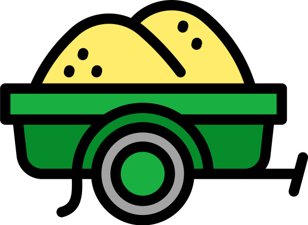 汽车农场拖车图标轮廓风格图片下载