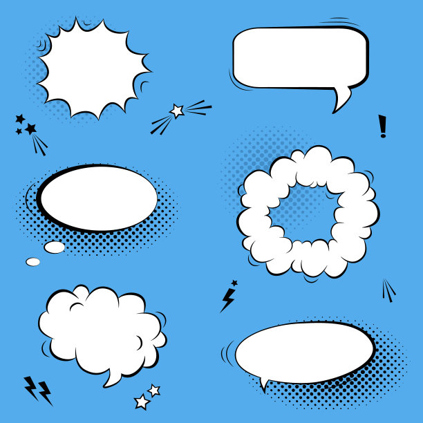 以喜剧演讲气泡明星和半色调图片下载