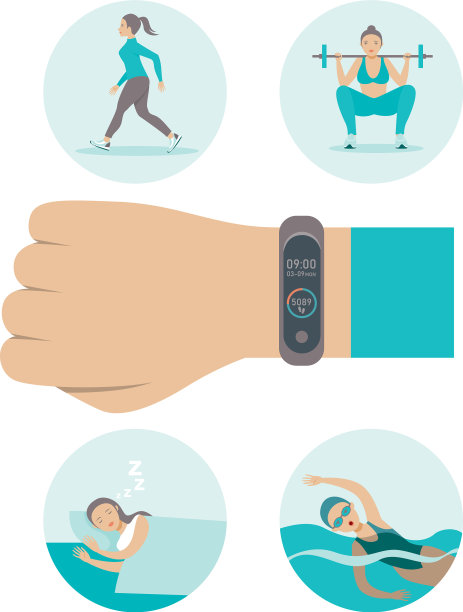 智能手表健身手环跟踪概念图片下载
