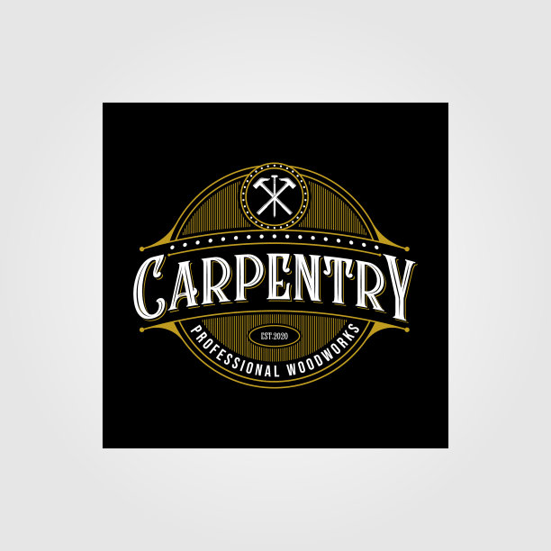 复古木匠活高档标识设计图片下载