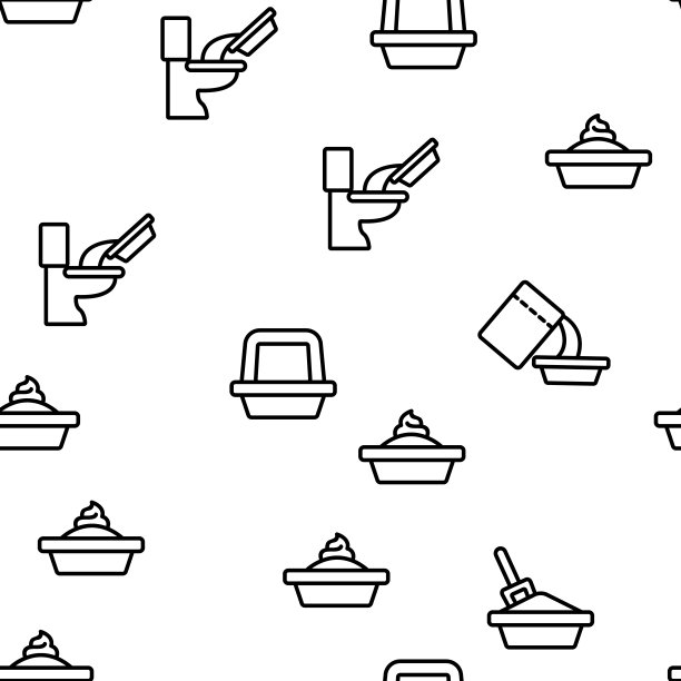 宠物垃圾配件矢量无缝模式图片下载