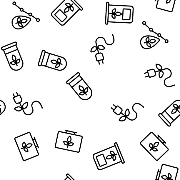 生物燃料生态能源矢量无缝模式图片下载