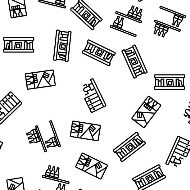 货架室家具矢量无缝模式图片下载