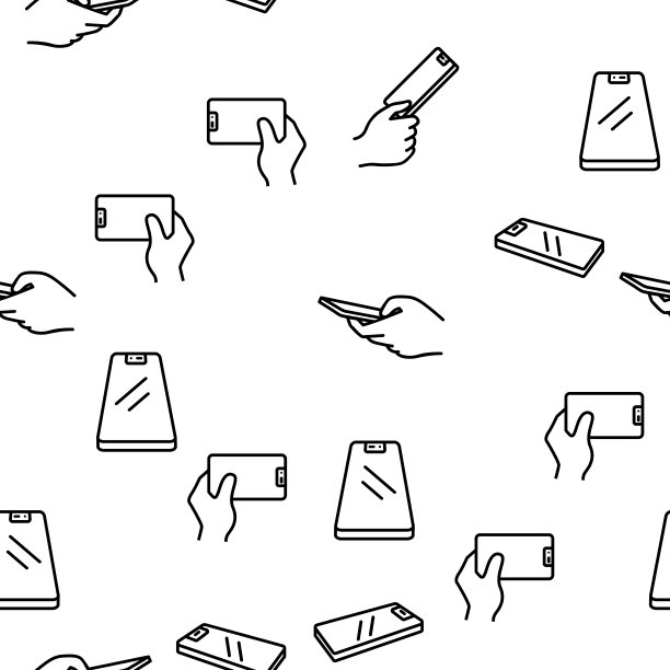 智能手机技术矢量无缝模式图片下载