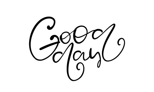 手写笔刷式字母日安图片下载