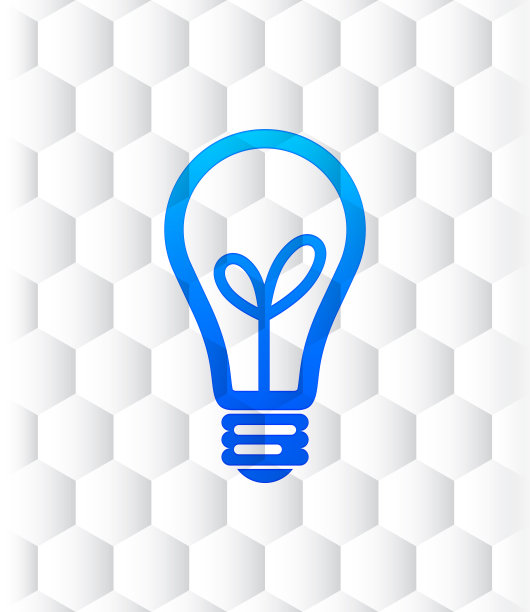 灯泡图标六边形无缝图案抽象白色背景图片下载