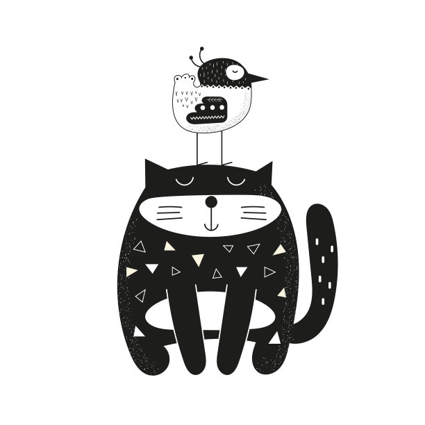 猫和鸟图片下载