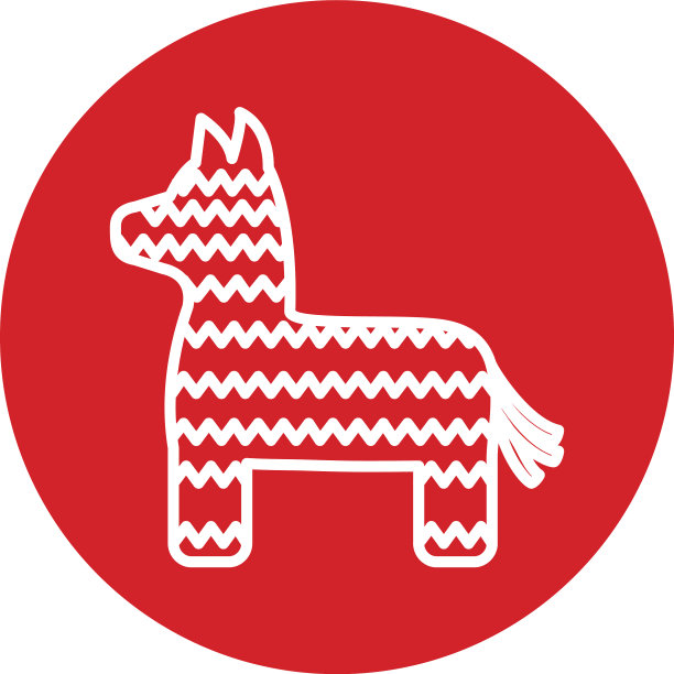 墨西哥皮纳塔狗块风格图标设计图片下载