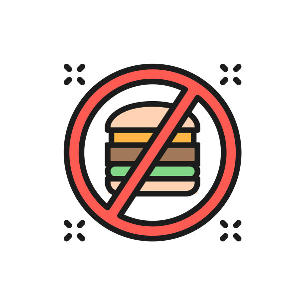 禁止标牌上写着汉堡，没有快餐店图片下载