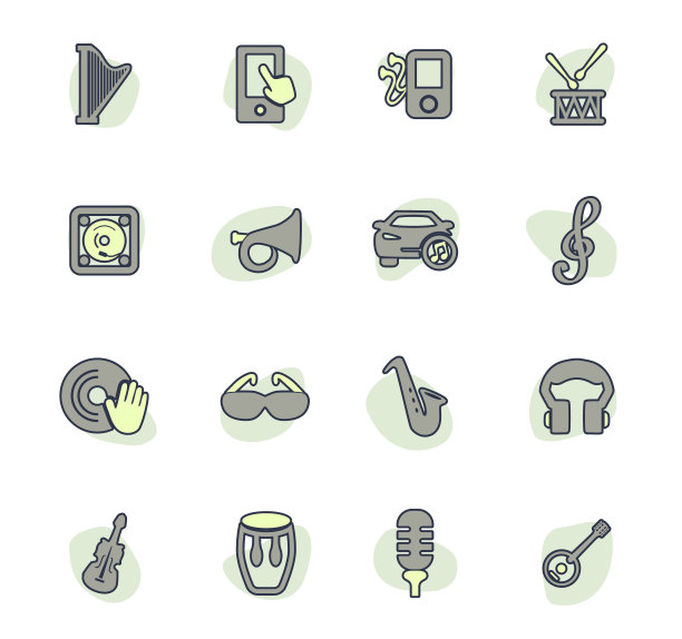 迪斯科或俱乐部图标集图片下载