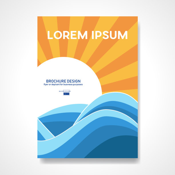 阳光和波涛汹涌的大海。复古矢量夏季背景和插图。图片下载