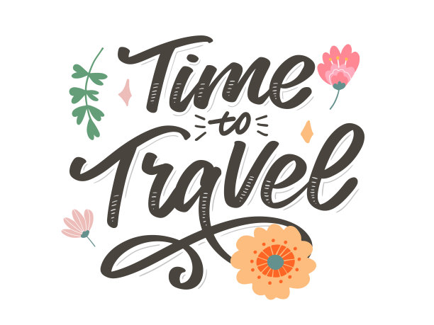 书法书写字母时间旅行矢量插图图片下载