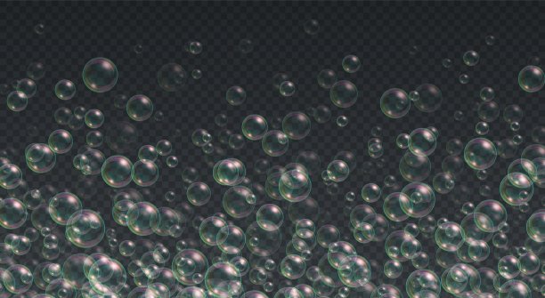 飞舞的肥皂泡背景。摘要洗发、沐浴泡沫。图片下载