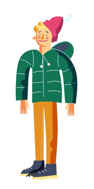 微笑的男人在舒适的秋装户外图片下载