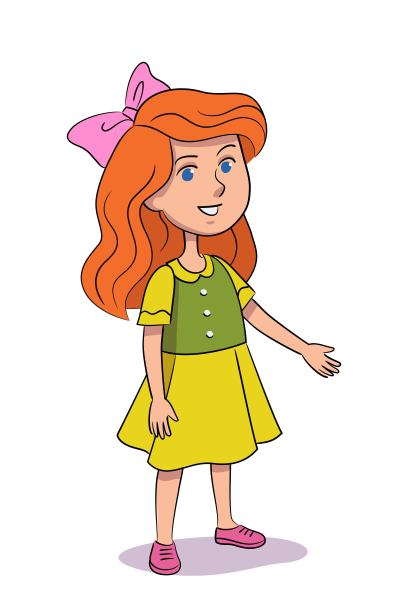 微笑可爱的女孩指着一边，孤立的人图片下载