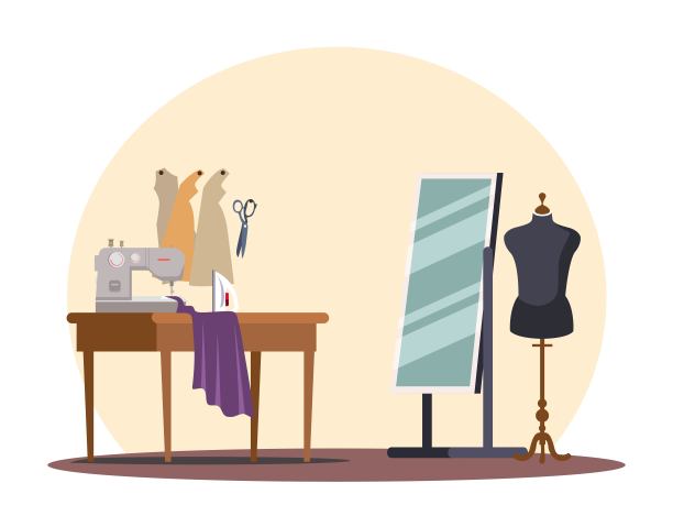 车间裁缝室内设计，裁缝工作室图片下载