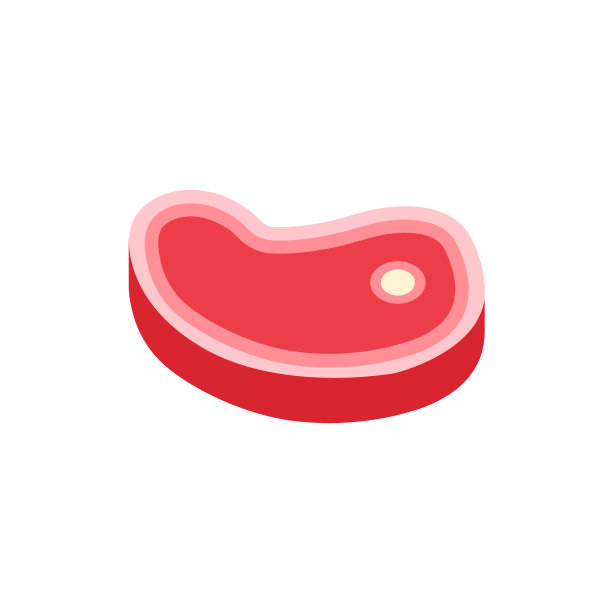 肉平，牛排图标，矢量插图孤立在白色背景图片下载