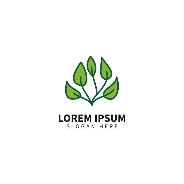 树叶图标设计模板，素食主义者图片下载