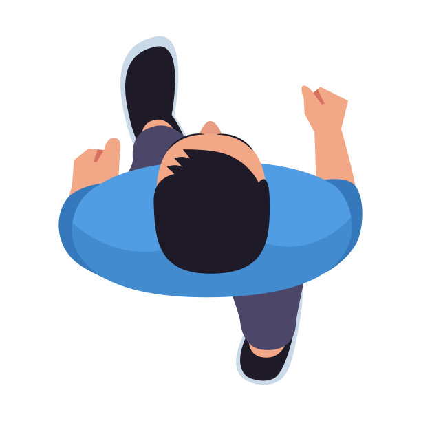 人向前走半平面RGB彩色矢量插图图片下载