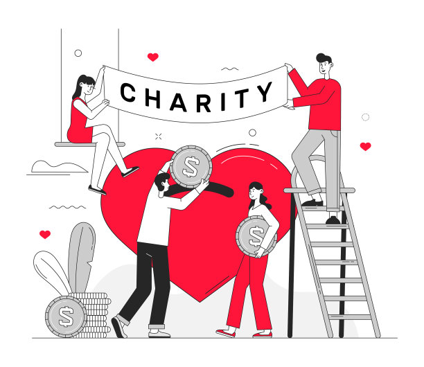 团体志愿者在慈善活动单位图片下载