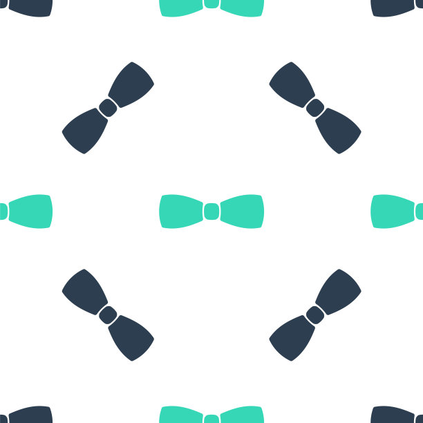 绿色蝴蝶结图标孤立的无缝模式在白色背景。向量图片下载