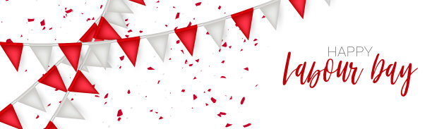 加拿大劳动节旗帜或标题。加拿大红白旗帜背景。全国职工放假观念。矢量插图。图片下载