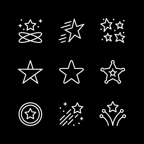 星星线性图标集图片下载