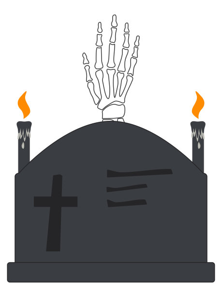 万圣节。骷髅从坟墓里爬了起来。矢量图图片下载