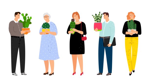 有盆栽的人图片下载