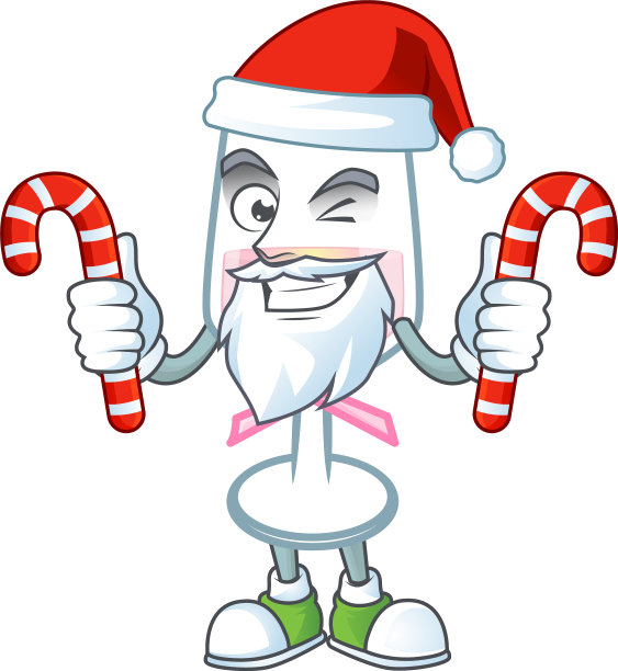 圣诞老人中的粉红酒杯葡萄酒卡通人物图片下载