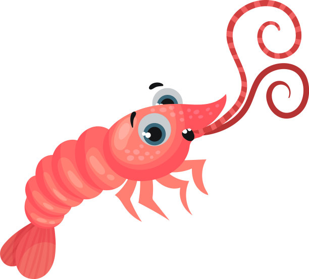 可爱的大眼睛卡通人物虾图片下载