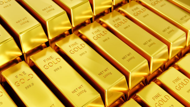 抽象背景金条与3D插图和复制空间图片下载