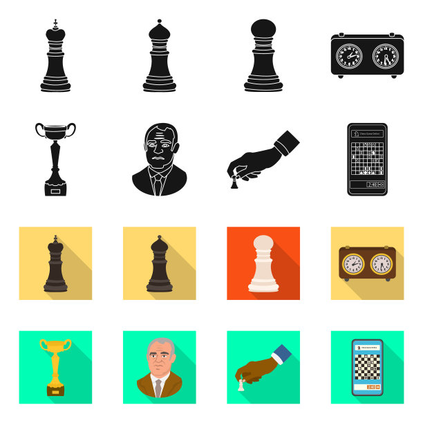 将死棋与细线条标志设计图片下载