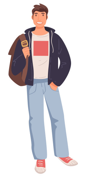 背着背包的年轻大学生图片下载