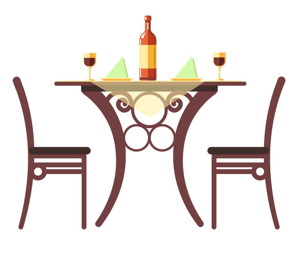 桌上的酒瓶和餐巾纸图片下载