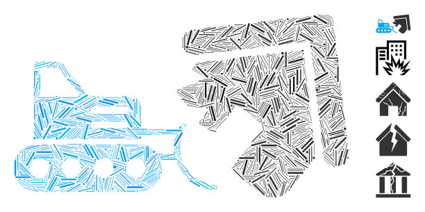 破折号马赛克房屋拆除图片下载