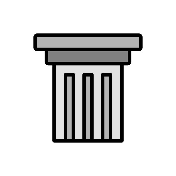 列,博物馆图标。简单的颜色与轮廓向量元素的历史事物图标用户界面和用户体验，网站或移动应用程序图片下载