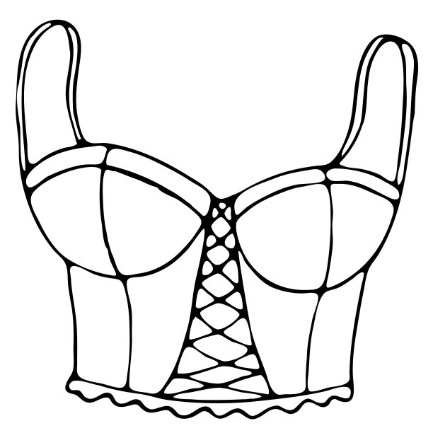 女性性感内衣-胸罩，上衣，泳衣上衣，矢量元素涂鸦风格图片下载
