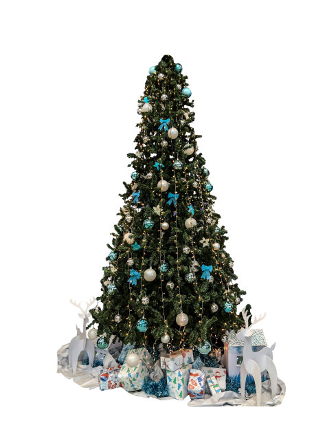 圣诞树和玩具的照片，孤立图片下载