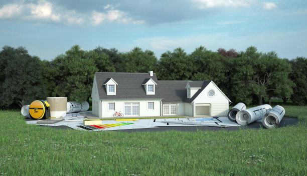 建筑地面上的经典住宅项目图片下载