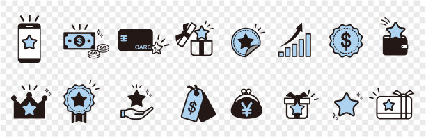 忠诚计划矢量图标集图片下载