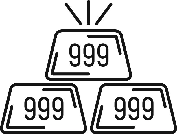 999金条图标轮廓风格图片下载