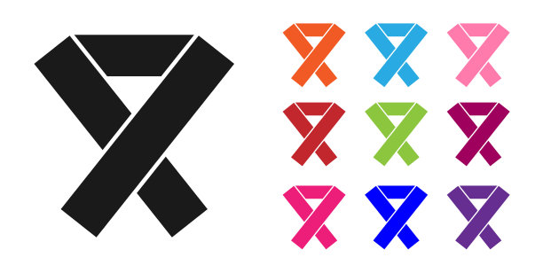 黑色感知丝带图标隔离在白色上图片下载