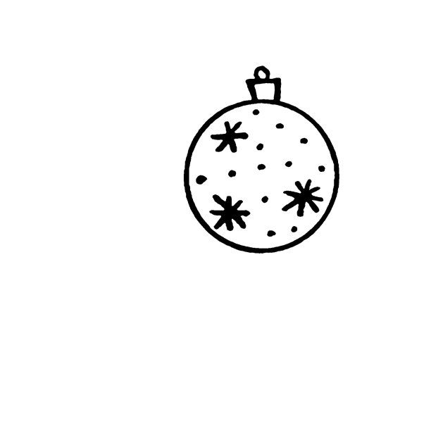 圣诞树球孤立在白色的背景。新年和圣诞节的线条艺术，涂鸦，素描，手绘。简单的插图贺卡，日历，印刷品，儿童着色书图片下载