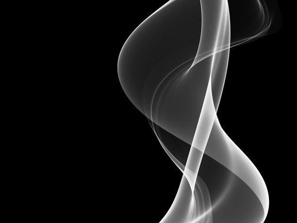 抽象的灰色波在黑色的背景图片下载