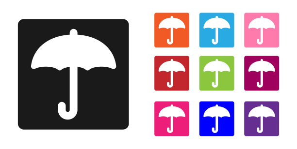 黑色伞图标孤立在白色背景图片下载