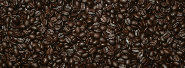 旗帜上的咖啡豆平铺背景图片下载