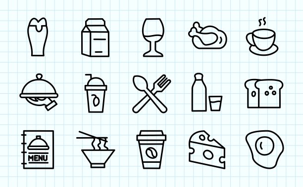 食物和饮料涂鸦图片下载