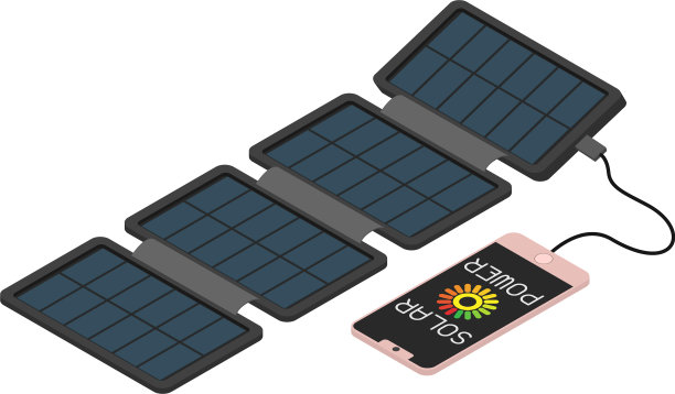 太阳能发电银行图标等距风格图片下载
