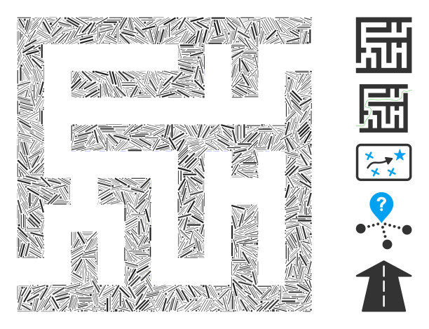 线条马赛克迷宫图标图片下载